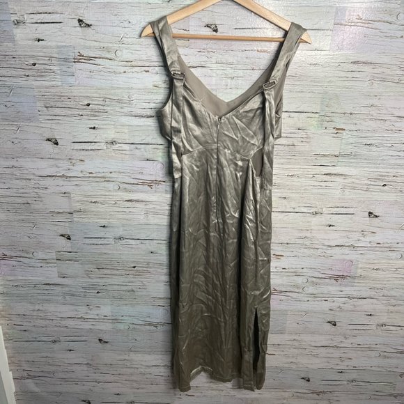 Topshop cut out dress gold silver midi size 6 - Picture 12 of 16
